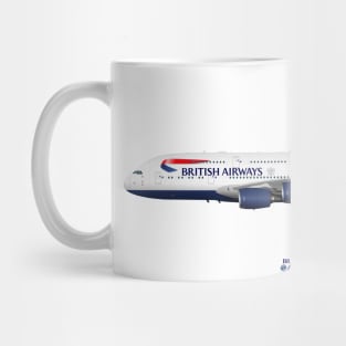 Illustration of British Airways Airbus A380 Mug